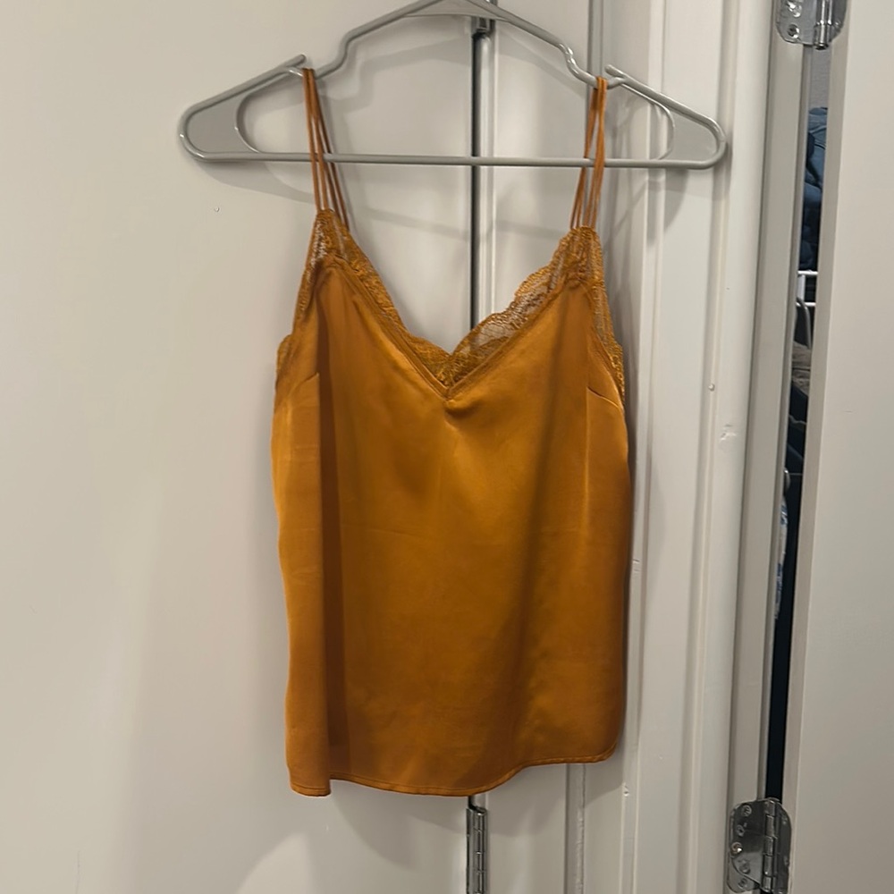 Abercrombie & Fitch Yellow Fitted Camisole Top
